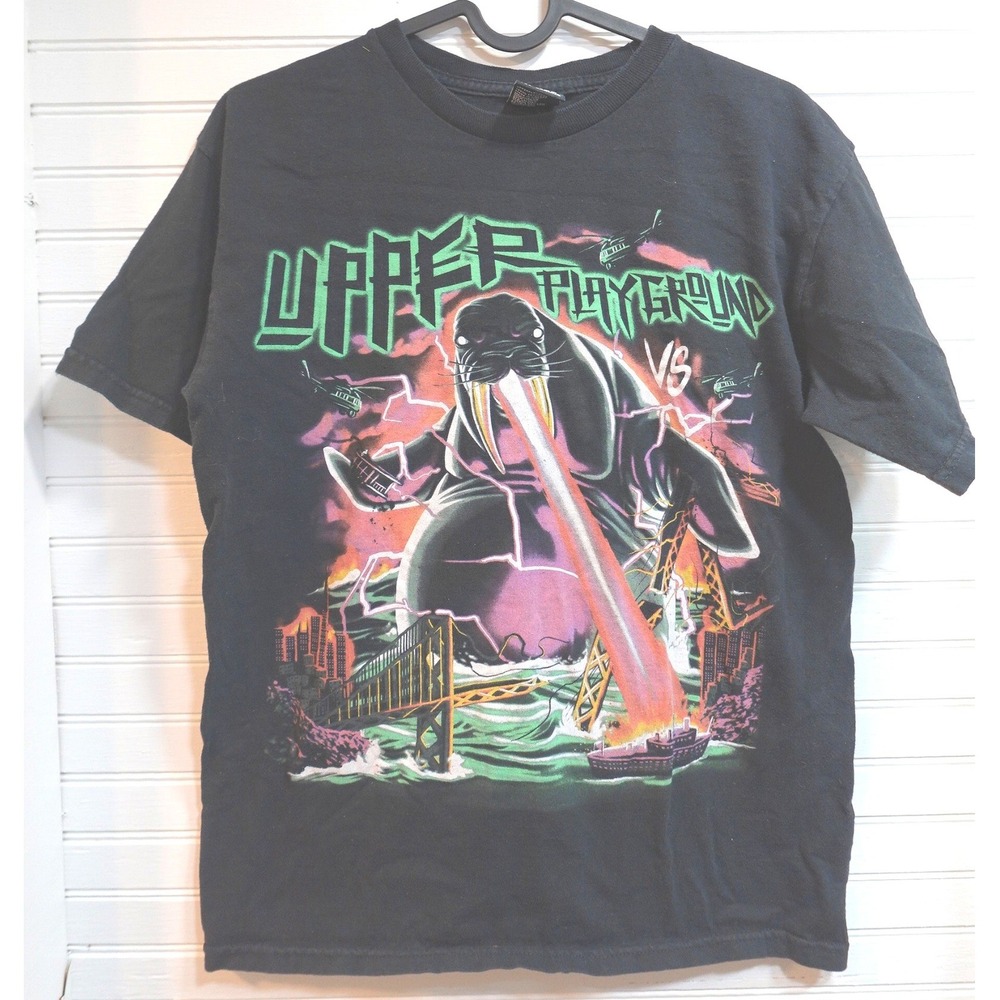 Upper Playground Walrus Monster T-Shirt Size Small‎ Y2K Streetwear Skate Grunge
